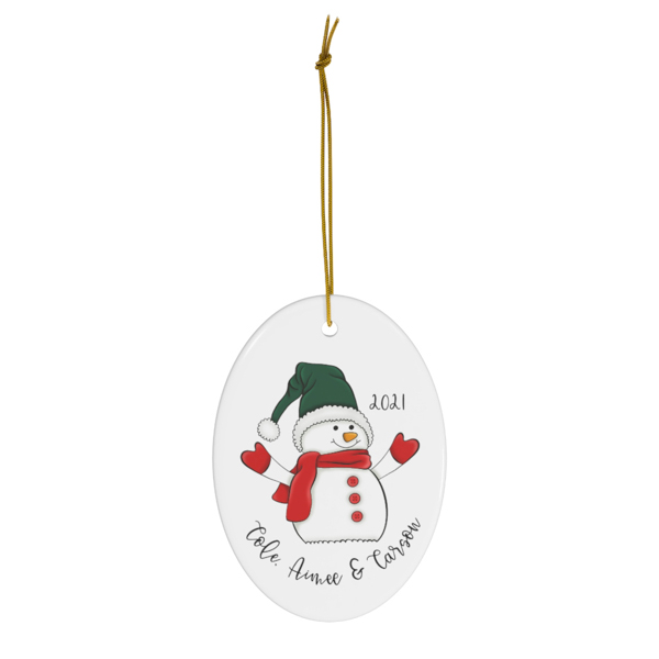 Snowman Custom Ornament- The Little Bird Designs