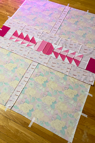 Backing pieced - The Imperfect Heart Quilt - The Little Birds Designs